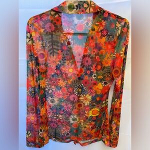 NATURAL LIFE Multicolor Floral Sheer Blouse